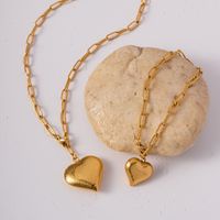 Simple Style Heart Shape Stainless Steel Plating 18k Gold Plated Jewelry Set main image 5
