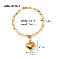 Simple Style Heart Shape Stainless Steel Plating 18k Gold Plated Jewelry Set sku image 1