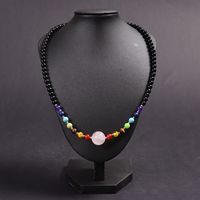 Klassischer Stil Runden Malachit Tigerauge Obsidian Perlen Halskette main image 5