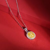 Elegant Round Sterling Silver High Carbon Diamond Pendant Necklace In Bulk main image 5