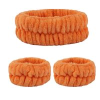 Geometric Stripe Coral Fleece Pleated Hair Band sku image 24