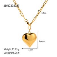 Simple Style Heart Shape Stainless Steel Plating 18k Gold Plated Jewelry Set sku image 2
