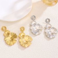 1 Pair Simple Style Flower Plating Alloy 14k Gold Plated Silver Plated Drop Earrings main image 5