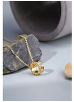 Elegant Shiny Circle Copper Plating Inlay Zircon 18k Gold Plated Pendant Necklace main image 1