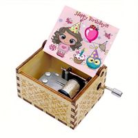 Happy Birthday Creative Painted Wooden Hand-cranked Simple Modern Music Box sku image 5