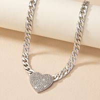 Original Design Retro Streetwear Heart Shape Alloy Plating Inlay Rhinestones Women's Pendant Necklace sku image 6