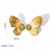 1 Pair Modern Style Artistic Flower Butterfly Plating Titanium Steel Earrings sku image 7