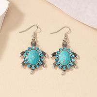 1 Pair Hip-hop Retro Punk Tortoise Inlay Alloy Rhinestones Drop Earrings main image 4