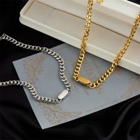 304 Stainless Steel 18K Gold Plated Retro Punk Plating Solid Color Necklace main image 1