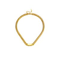 304 Stainless Steel 18K Gold Plated Retro Punk Plating Solid Color Necklace sku image 2