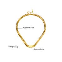 304 Stainless Steel 18K Gold Plated Retro Punk Plating Solid Color Necklace main image 3