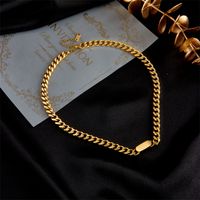 304 Stainless Steel 18K Gold Plated Retro Punk Plating Solid Color Necklace main image 4