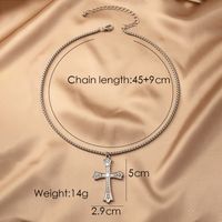 Nordic Style Classic Style Roman Style Cross Alloy Ferroalloy Plating Silver Plated Women's Men's Pendant Necklace main image 5