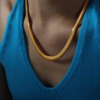Hip Hop Einfacher Stil Einfarbig Titan Stahl Überzug 18 Karat Vergoldet Halskette main image 6