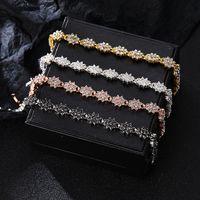 Simple Style Flower Zinc Alloy Inlay Zircon Women's Bracelets main image 6