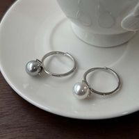 Elegant Solid Color Sterling Silver White Gold Plated Open Rings In Bulk main image 1