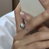 Elegant Solid Color Sterling Silver White Gold Plated Open Rings In Bulk main image 4