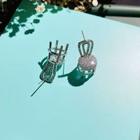 1 Pair Elegant Sweet Chair Plating Inlay Copper Zircon Ear Studs main image 3