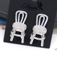 1 Pair Elegant Sweet Chair Plating Inlay Copper Zircon Ear Studs sku image 1