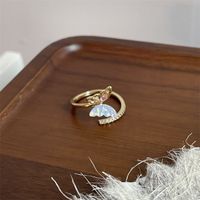 Süß Süss Blume Schmetterling Kupfer Emaille Überzug Offener Ring sku image 3