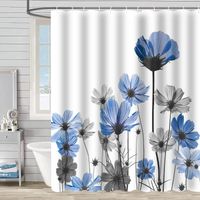 Retro Pastoral Flower Polyester Composite Needle Punched Cotton Shower Curtain sku image 58