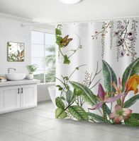 Retro Pastoral Flower Polyester Composite Needle Punched Cotton Shower Curtain sku image 8