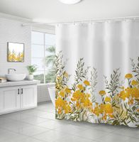 Retro Pastoral Flower Polyester Composite Needle Punched Cotton Shower Curtain sku image 7