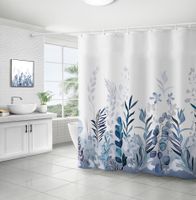 Retro Pastoral Flower Polyester Composite Needle Punched Cotton Shower Curtain sku image 12