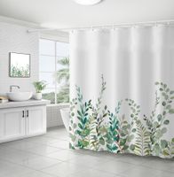 Retro Pastoral Flower Polyester Composite Needle Punched Cotton Shower Curtain sku image 17