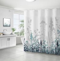 Retro Pastoral Flower Polyester Composite Needle Punched Cotton Shower Curtain sku image 22