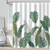 Retro Pastoral Flower Polyester Composite Needle Punched Cotton Shower Curtain sku image 25