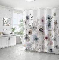 Retro Pastoral Flower Polyester Composite Needle Punched Cotton Shower Curtain sku image 28