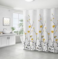 Retro Pastoral Flower Polyester Composite Needle Punched Cotton Shower Curtain sku image 38