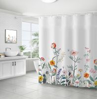 Retro Pastoral Flower Polyester Composite Needle Punched Cotton Shower Curtain sku image 40