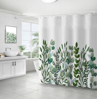 Retro Pastoral Flower Polyester Composite Needle Punched Cotton Shower Curtain sku image 44