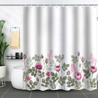 Retro Pastoral Flower Polyester Composite Needle Punched Cotton Shower Curtain sku image 48