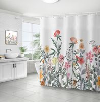 Retro Pastoral Flower Polyester Composite Needle Punched Cotton Shower Curtain sku image 50