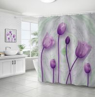 Retro Pastoral Flower Polyester Composite Needle Punched Cotton Shower Curtain sku image 55