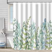 Retro Pastoral Flower Polyester Composite Needle Punched Cotton Shower Curtain sku image 57