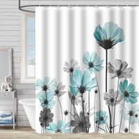 Retro Pastoral Flower Polyester Composite Needle Punched Cotton Shower Curtain sku image 60