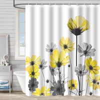 Retro Pastoral Flower Polyester Composite Needle Punched Cotton Shower Curtain sku image 62