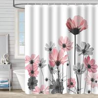 Retro Pastoral Flower Polyester Composite Needle Punched Cotton Shower Curtain sku image 63