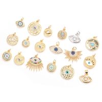 Simple Style Devil's Eye Copper Inlay Rhinestones Jewelry Accessories main image 4