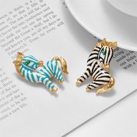 Vintage Style Zebra Alloy Enamel Unisex Brooches main image 5