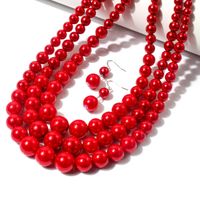Vintage Style Solid Color Abs Beaded Women's Jewelry Set main image 3