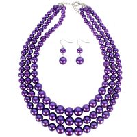Vintage Style Solid Color Abs Beaded Women's Jewelry Set sku image 2