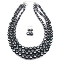 Vintage Style Solid Color Abs Beaded Women's Jewelry Set sku image 6
