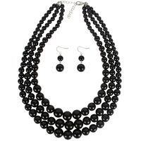 Vintage Style Solid Color Abs Beaded Women's Jewelry Set sku image 3