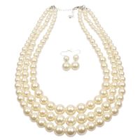 Vintage Style Solid Color Abs Beaded Women's Jewelry Set sku image 4