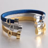 Wholesale Simple Style Solid Color Stainless Steel Plating Bangle main image 6